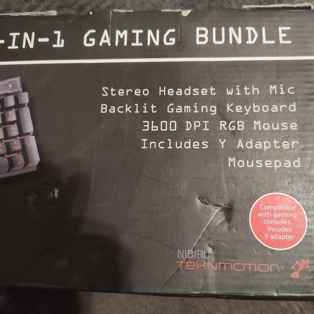 TekNmotion Nibiru 4-In-1 Gaming Bundle Keyboard Mouse Headset